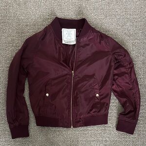 Angel Kiss Maroon Bomber Jacket
